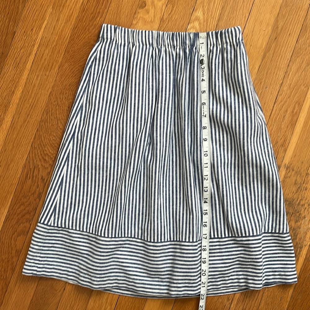 J. Crew XXS Nautical Blue & White Striped Linen Blend Skirt with Pockets - Picture 10 of 11